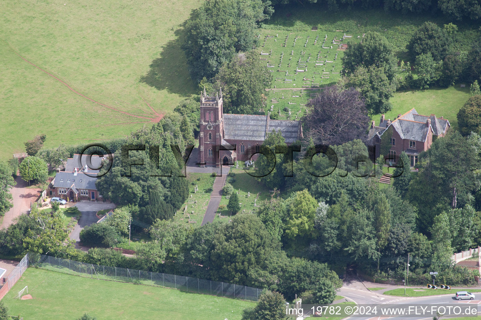 Bird's eye view of Totnes in the state England, Great Britain