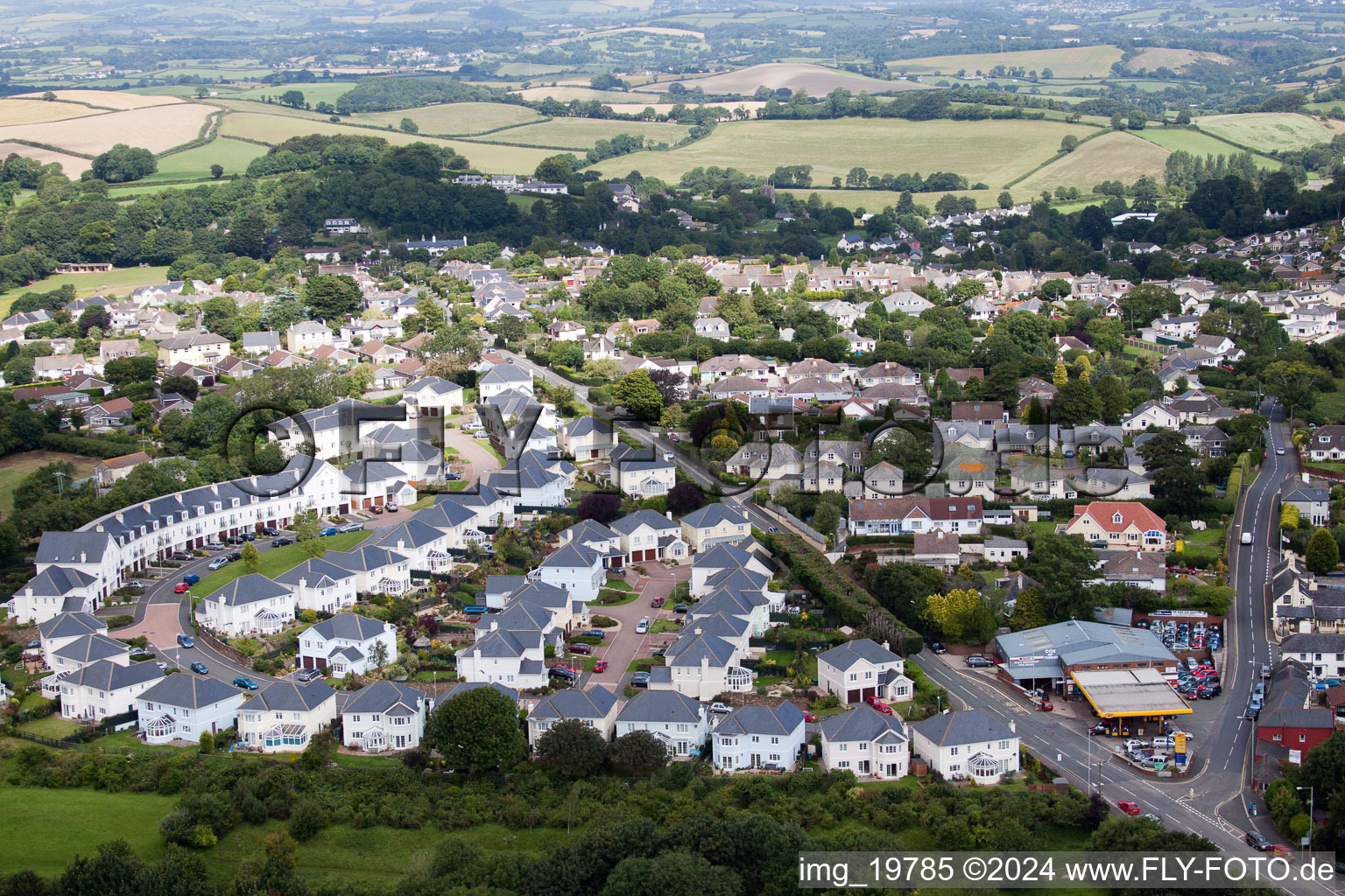 Aerial view of Marldon in the state England, Great Britain