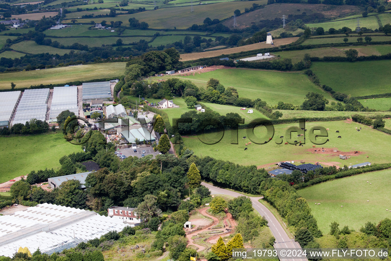 Marldon in the state England, Great Britain from the plane