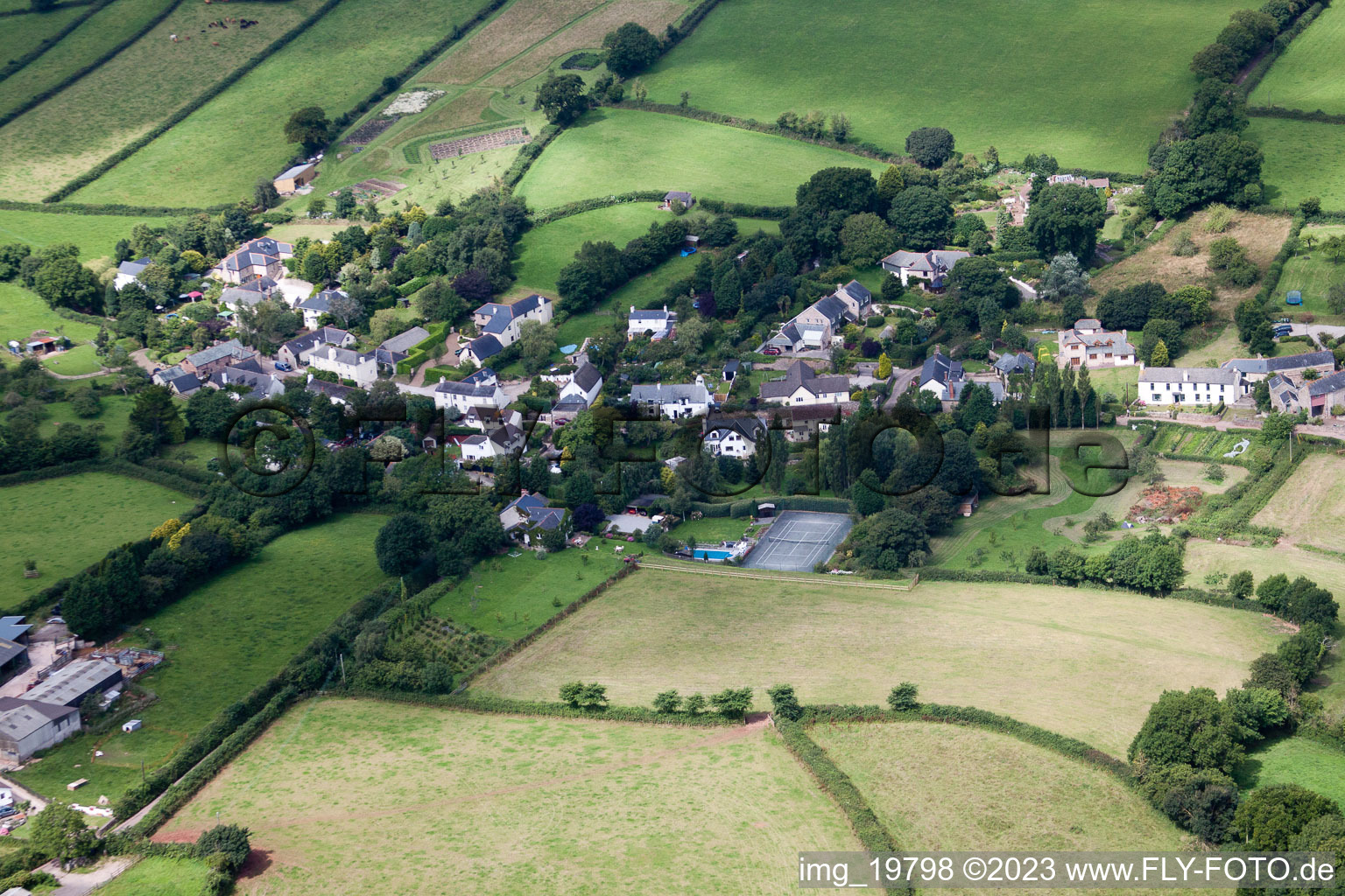 Aerial view of Kingskerswell in the state England, Great Britain