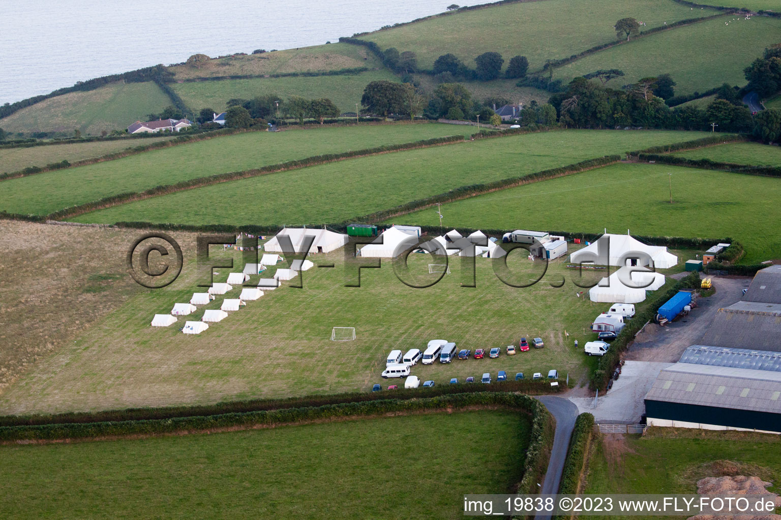 Aerial photograpy of Strete in the state England, Great Britain