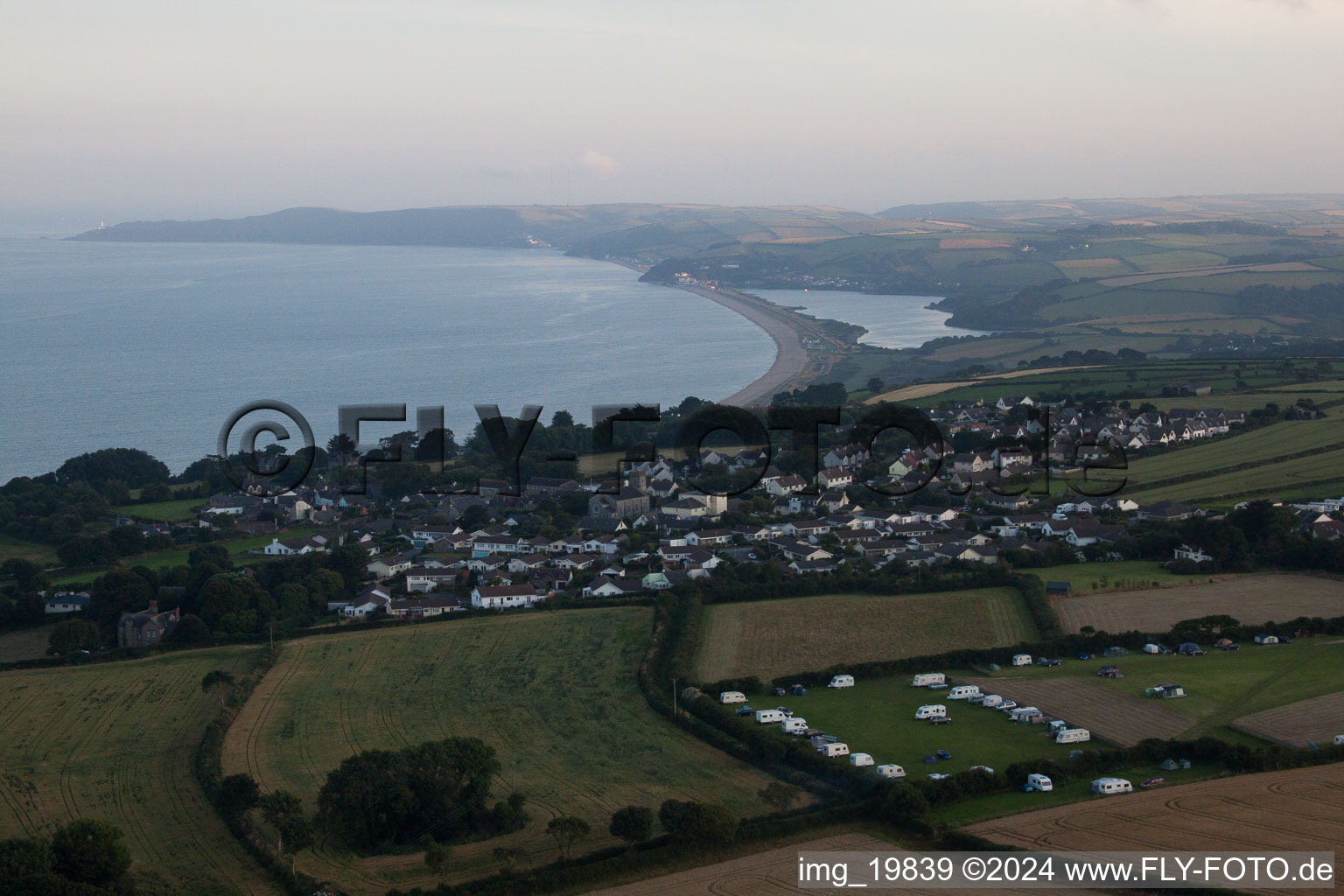 Oblique view of Strete in the state England, Great Britain