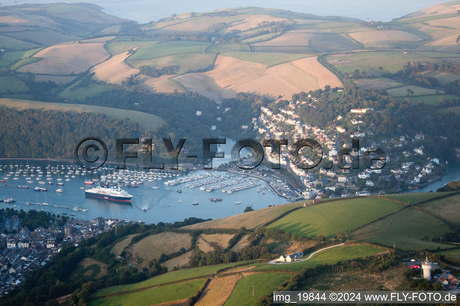Riparian areas along the river mouth of Dart river in Dartmouth in England, United Kingdom