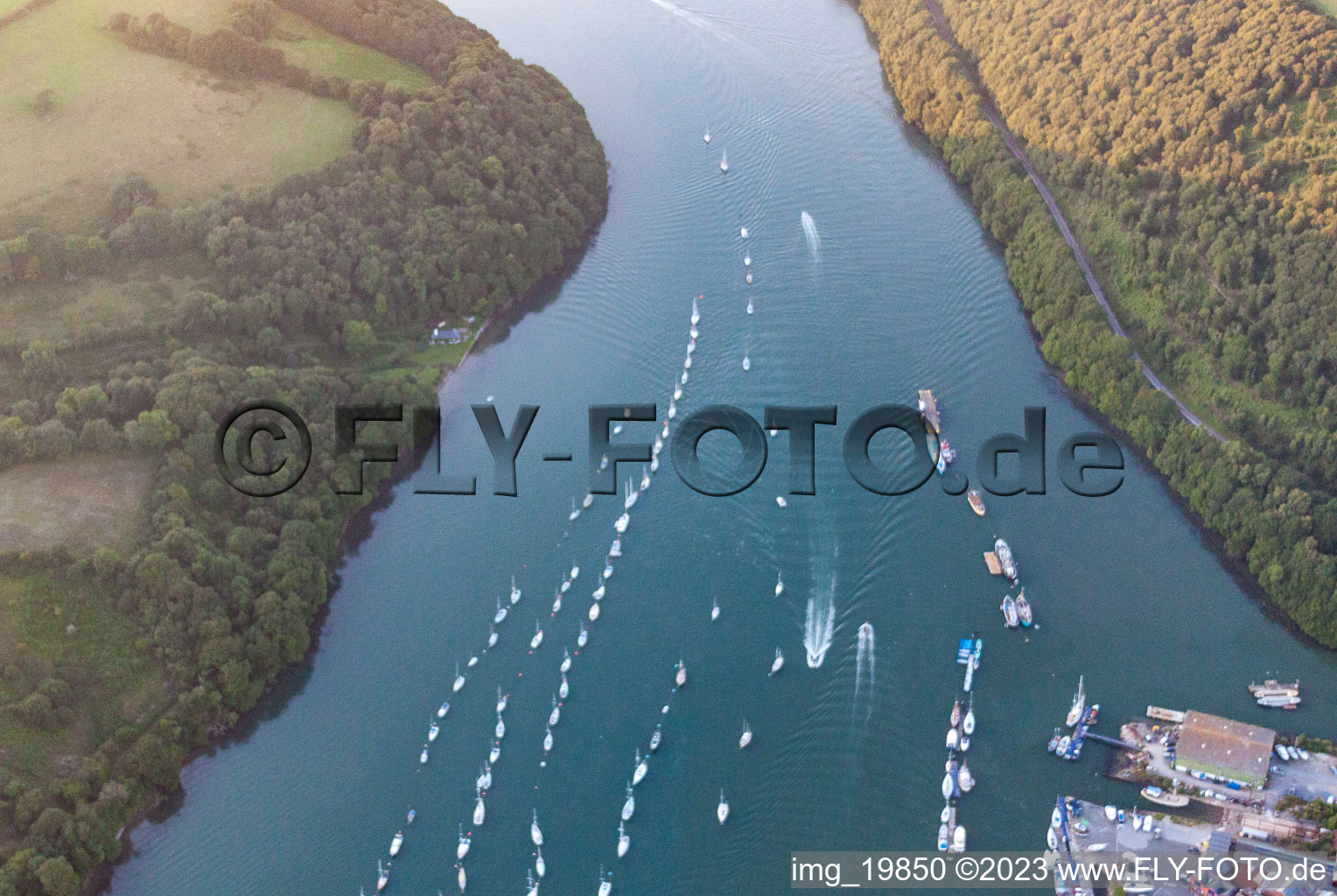 Aerial view of Sandquay in the state England, Great Britain