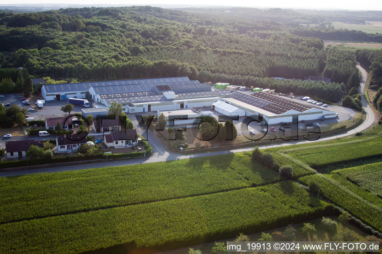 Drone image of Semur-en-Vallon in the state Sarthe, France