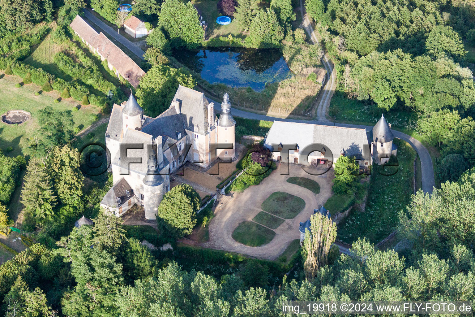 Castle Park of the Castle in Semur-en-Vallon in the state Sarthe, France