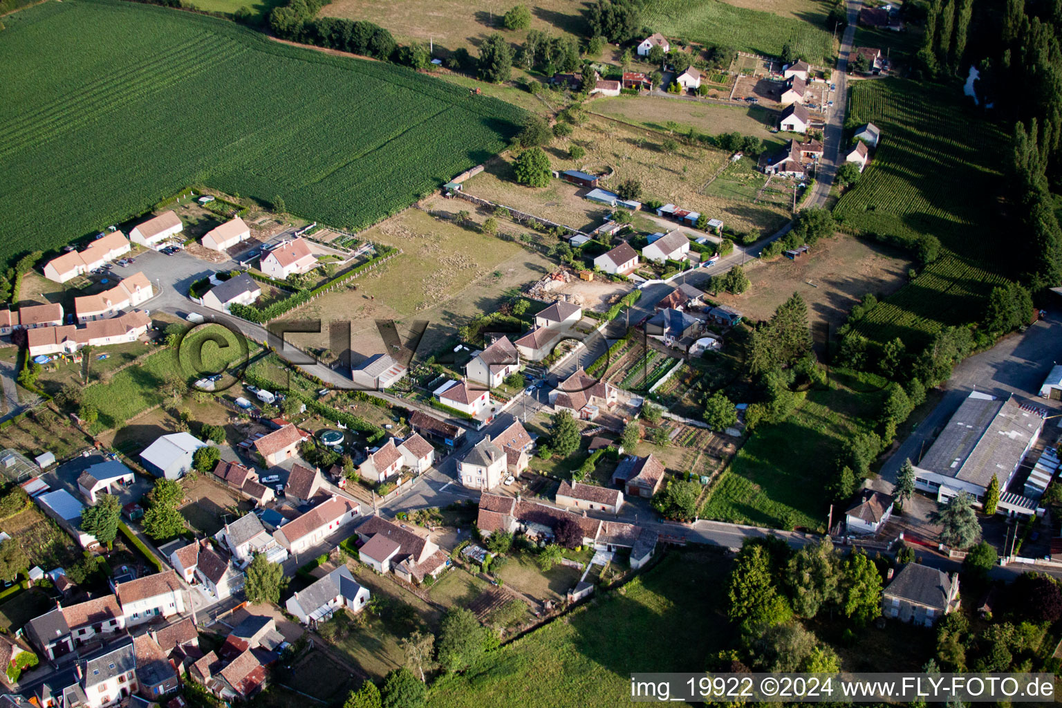 Aerial photograpy of Semur-en-Vallon in the state Sarthe, France