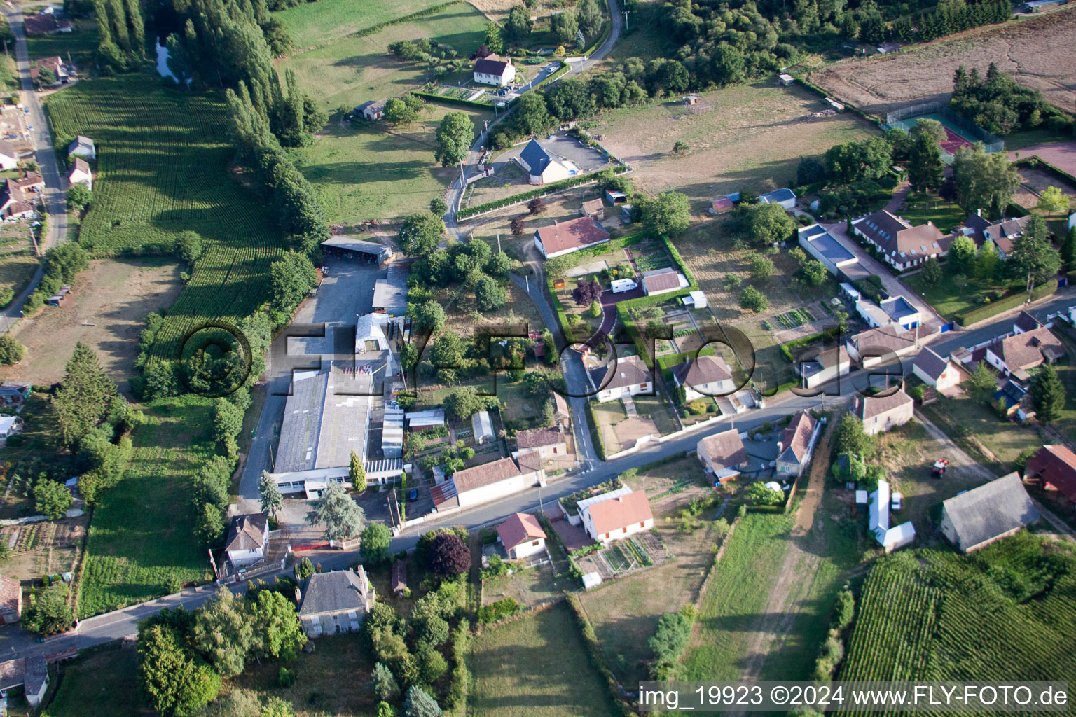 Oblique view of Semur-en-Vallon in the state Sarthe, France