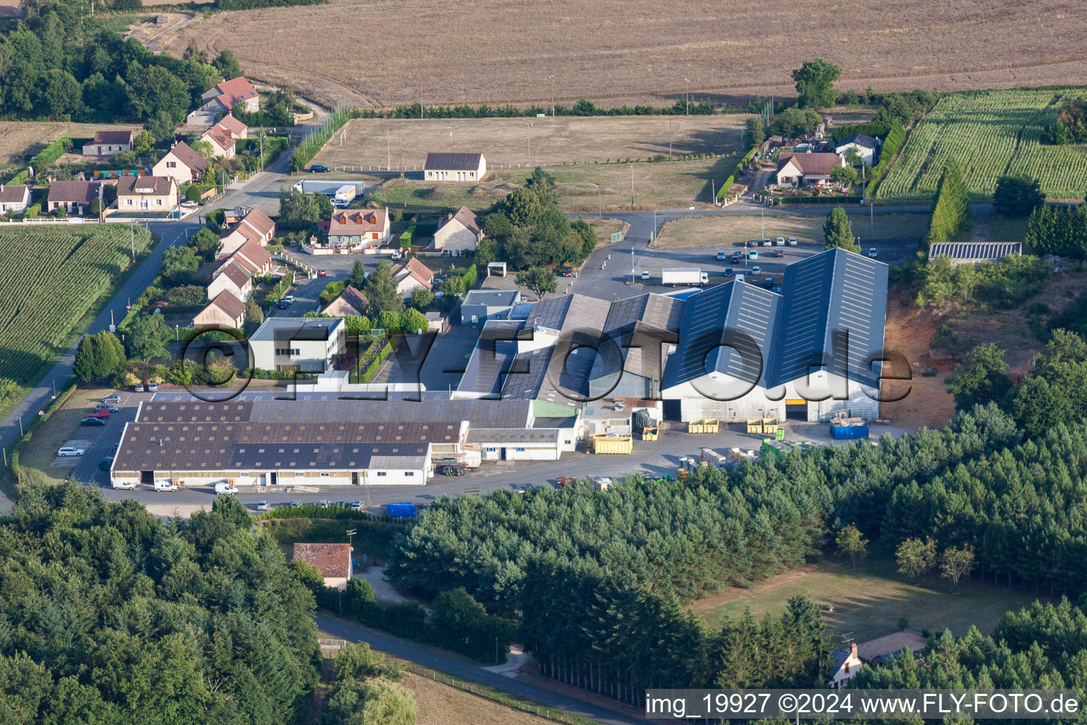 Metaseval in Semur-en-Vallon in the state Sarthe, France from above