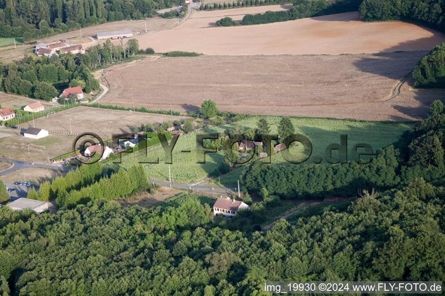 Bird's eye view of Dollon in the state Sarthe, France