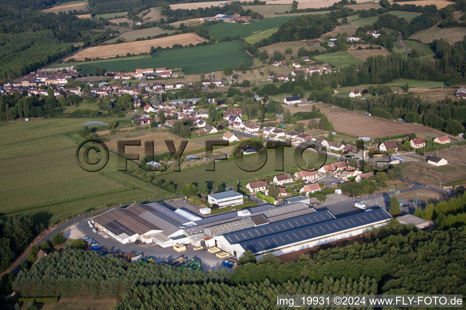 Metaseval in Semur-en-Vallon in the state Sarthe, France out of the air