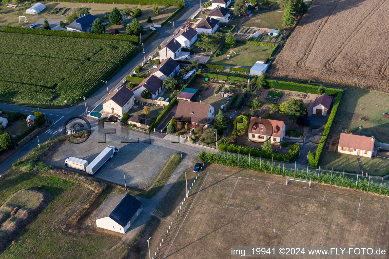 Semur-en-Vallon in the state Sarthe, France seen from above