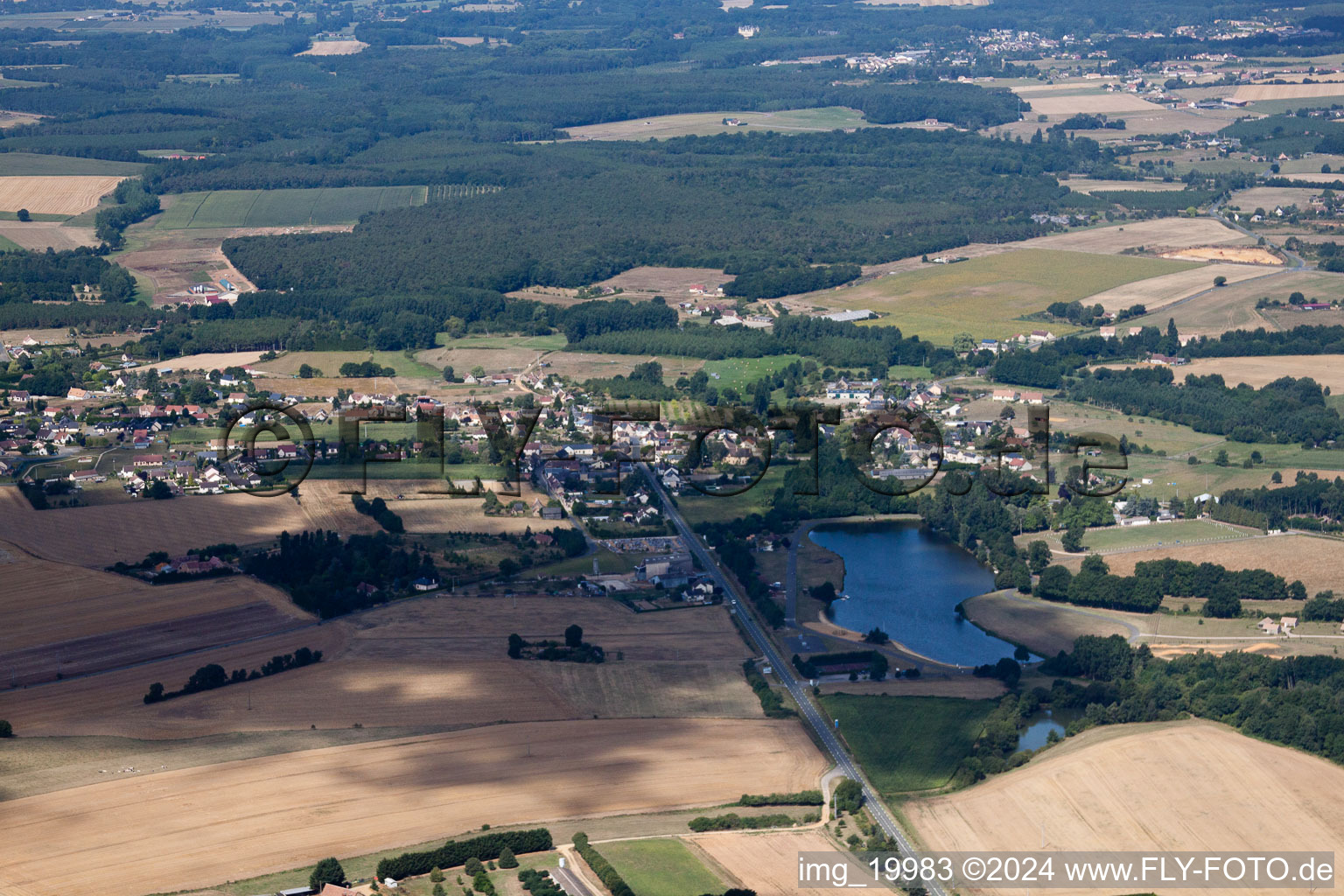 Aerial photograpy of Lavaré in the state Sarthe, France