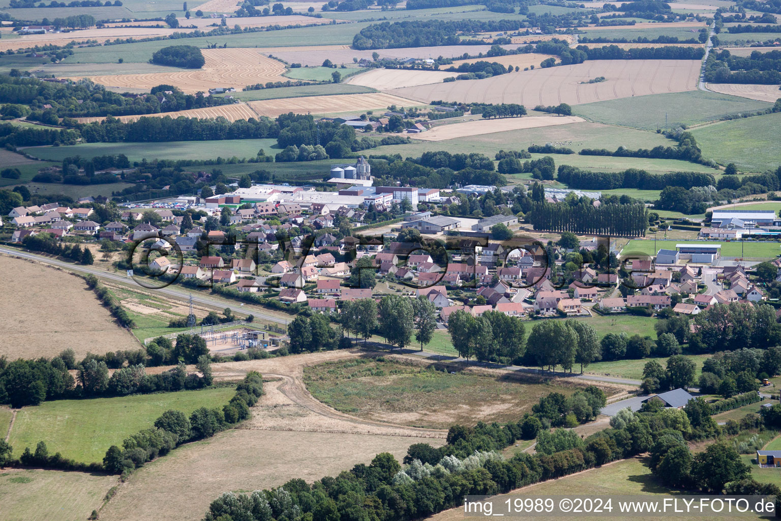 Aerial photograpy of Vibraye in the state Sarthe, France