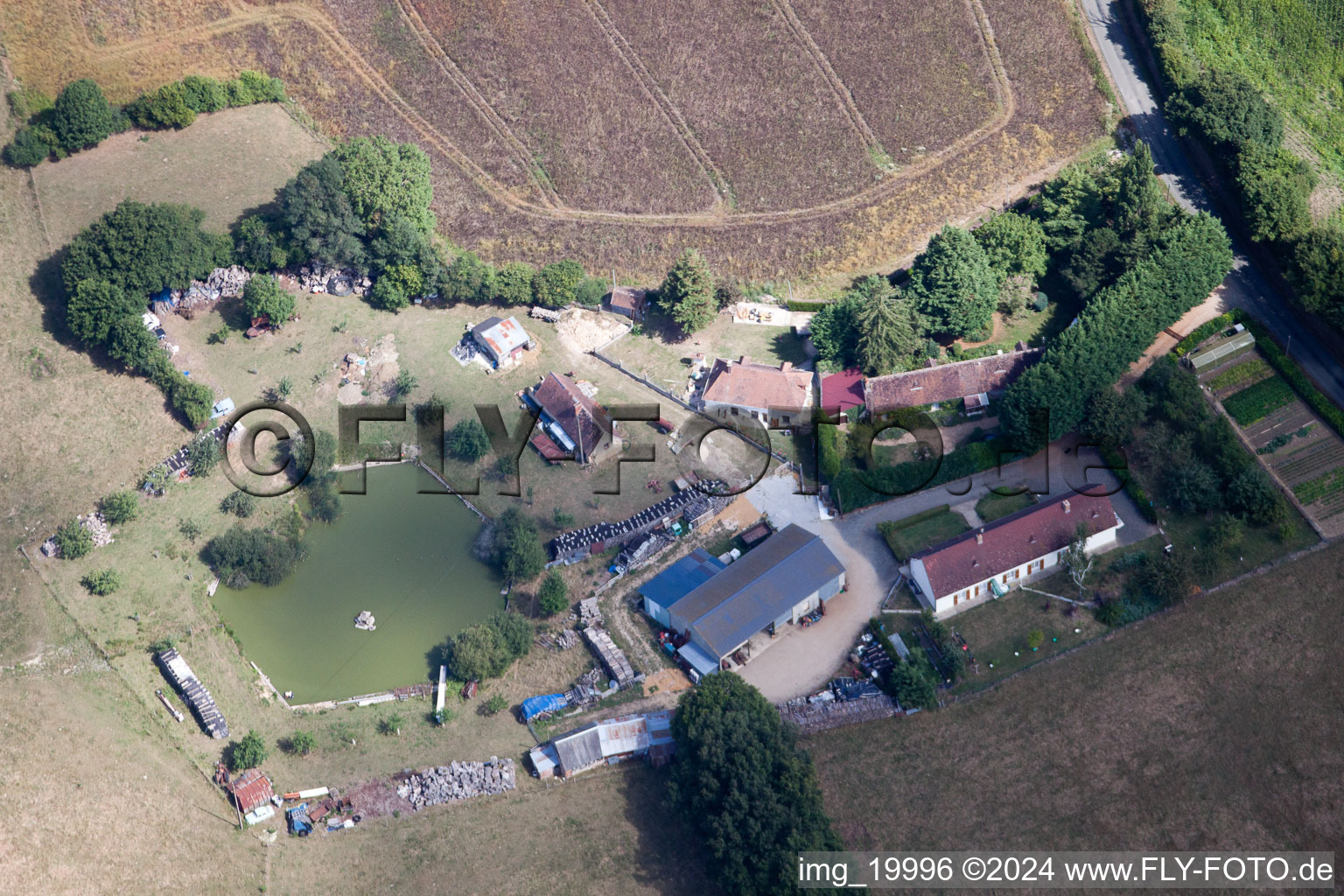 Aerial photograpy of Melleray in the state Sarthe, France