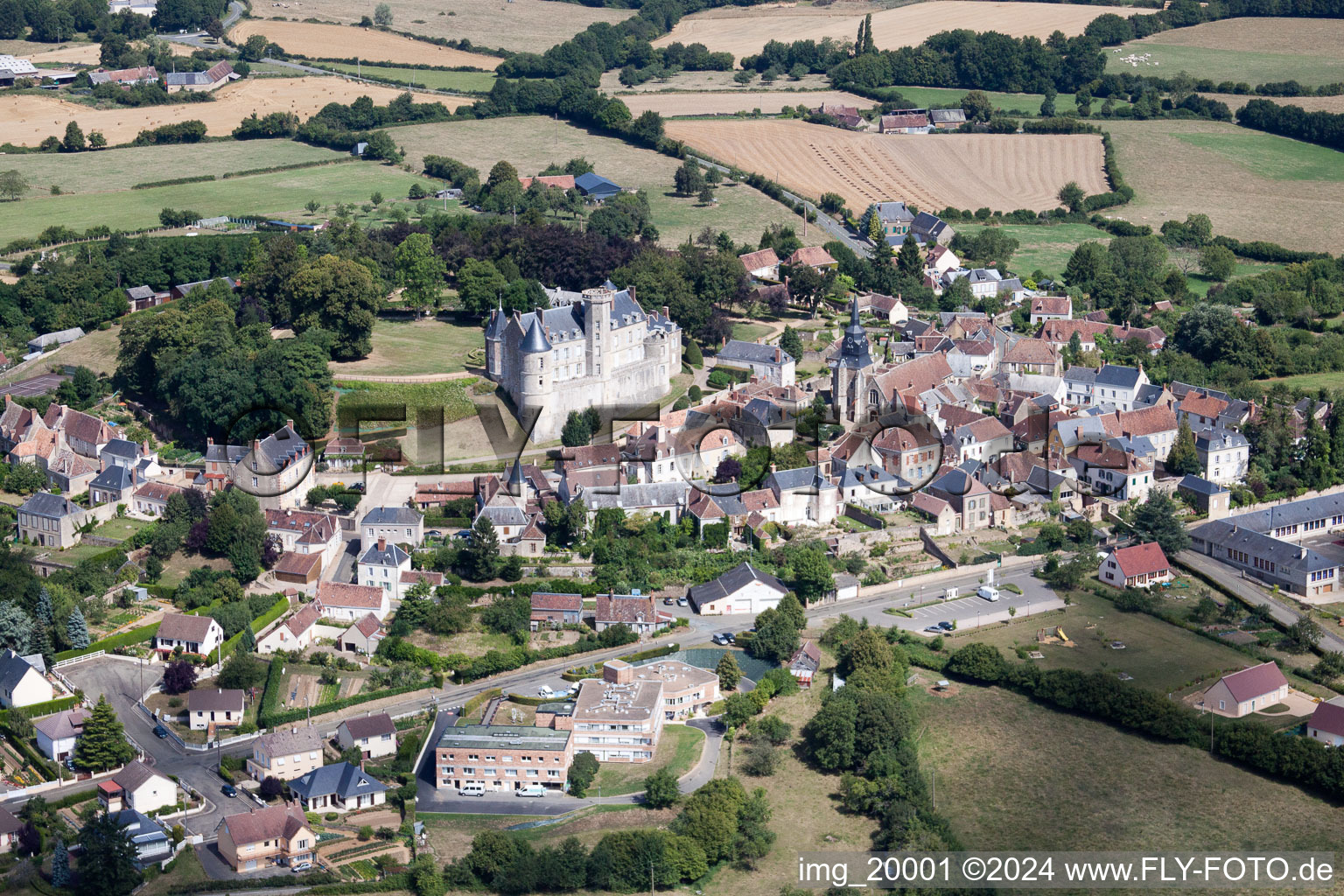 Aerial photograpy of Montmirail in the state Sarthe, France