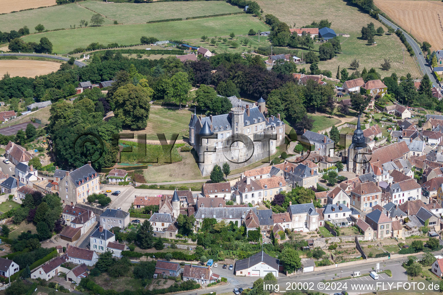 Oblique view of Montmirail in the state Sarthe, France