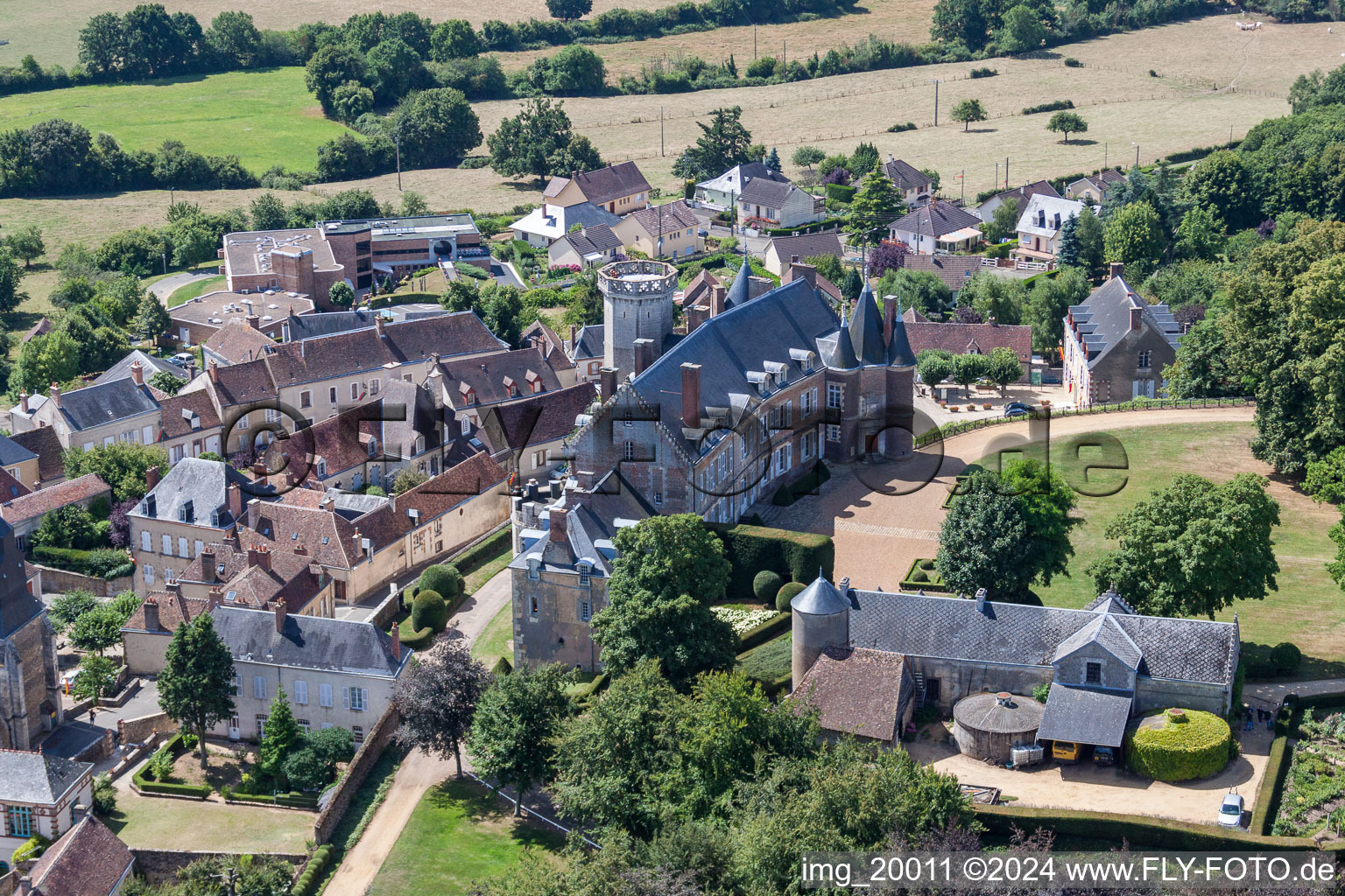 Montmirail in the state Sarthe, France from the plane