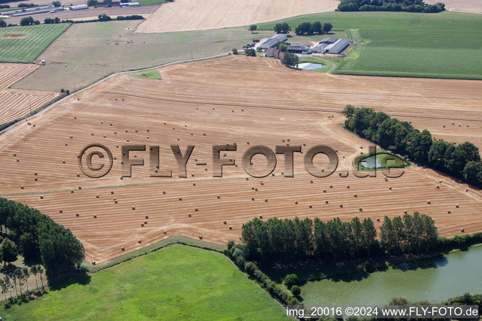 Grain field structures in Melleray in the state Sarthe, France