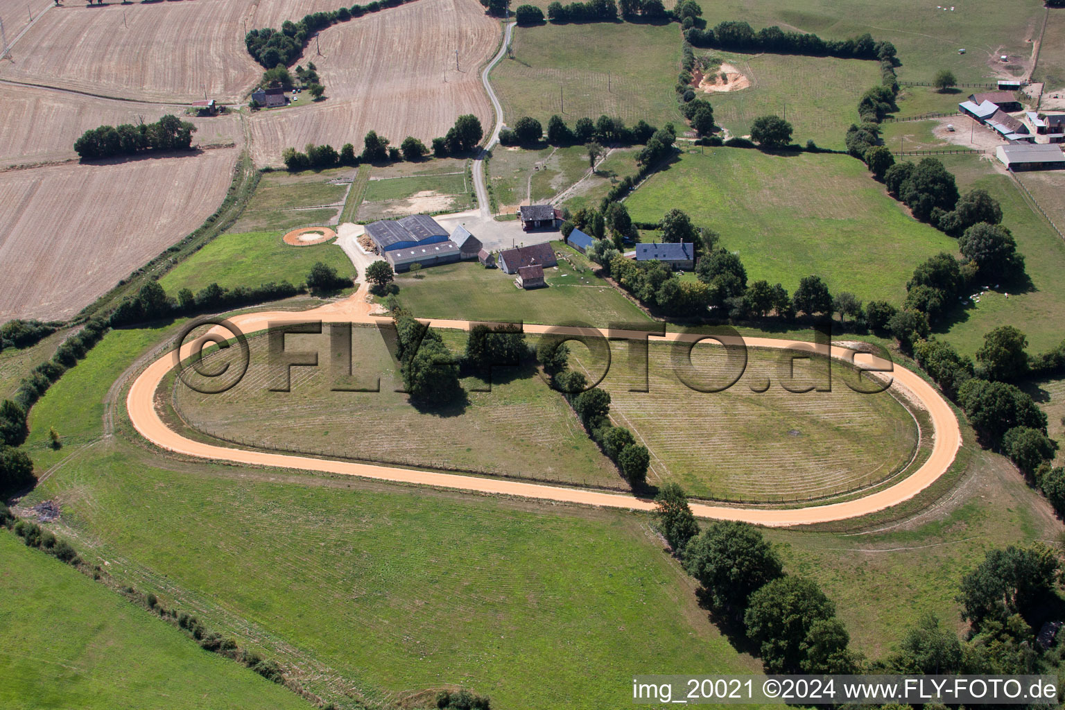 Vibraye in the state Sarthe, France seen from above