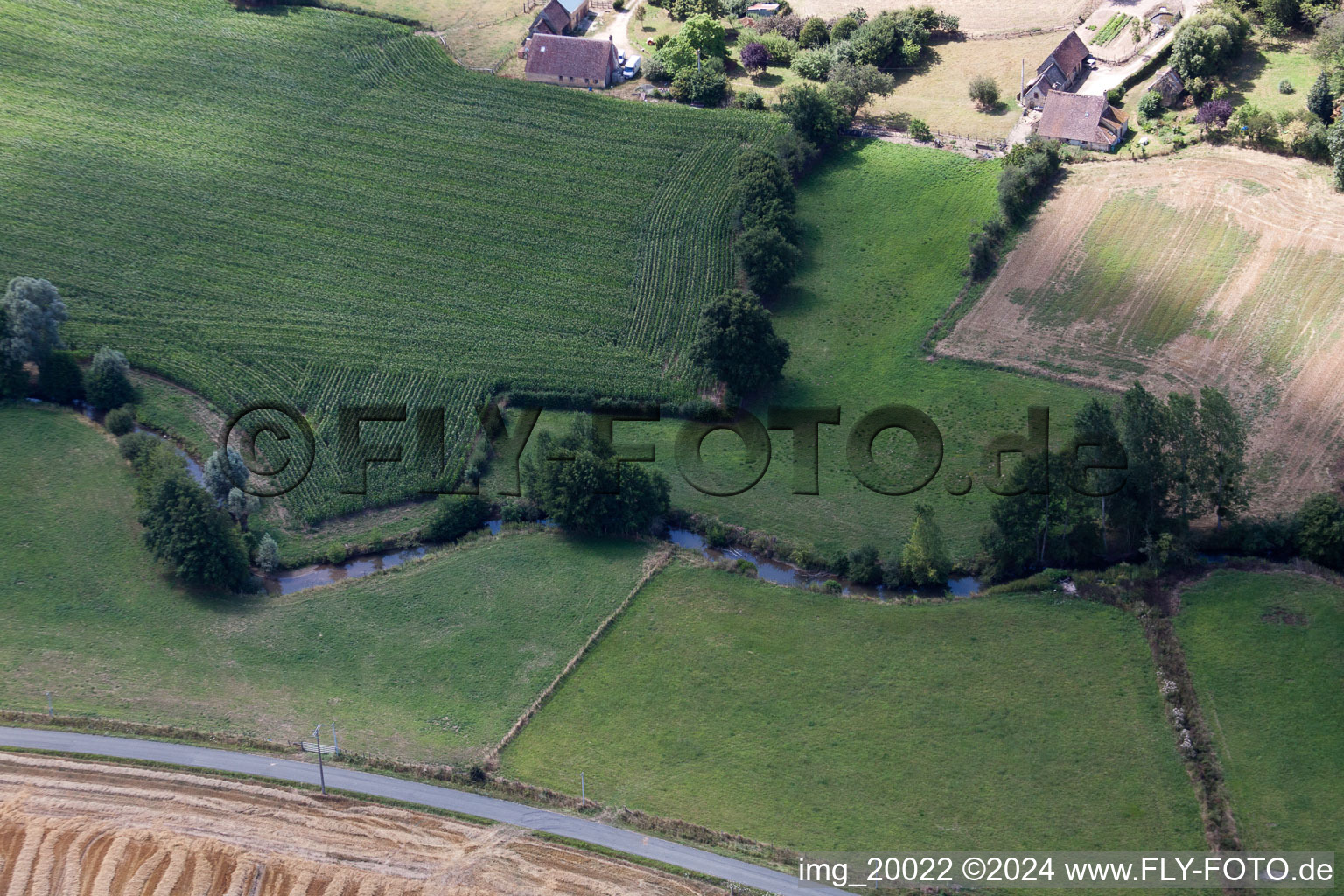 Vibraye in the state Sarthe, France from the plane