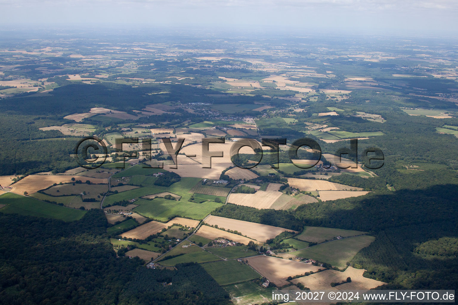 Aerial view of Berfay in the state Sarthe, France