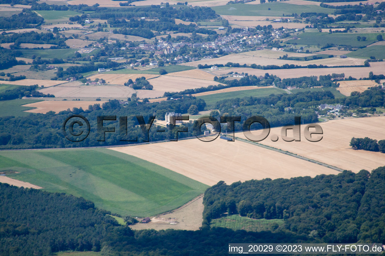 Aerial photograpy of Berfay in the state Sarthe, France