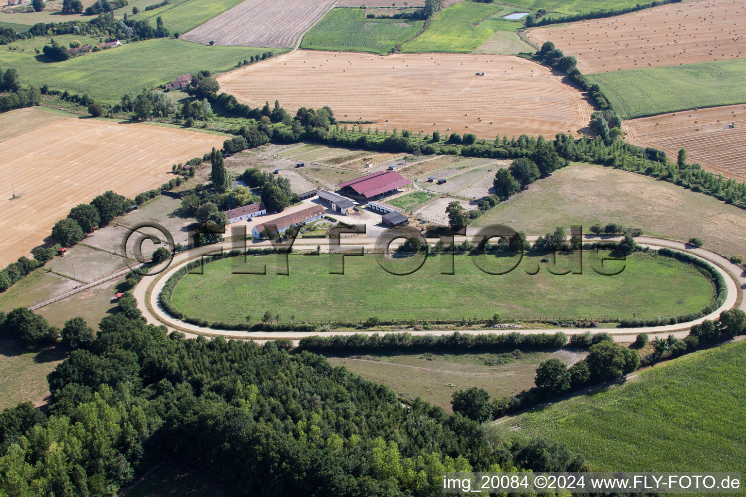 Aerial photograpy of Lamnay in the state Sarthe, France