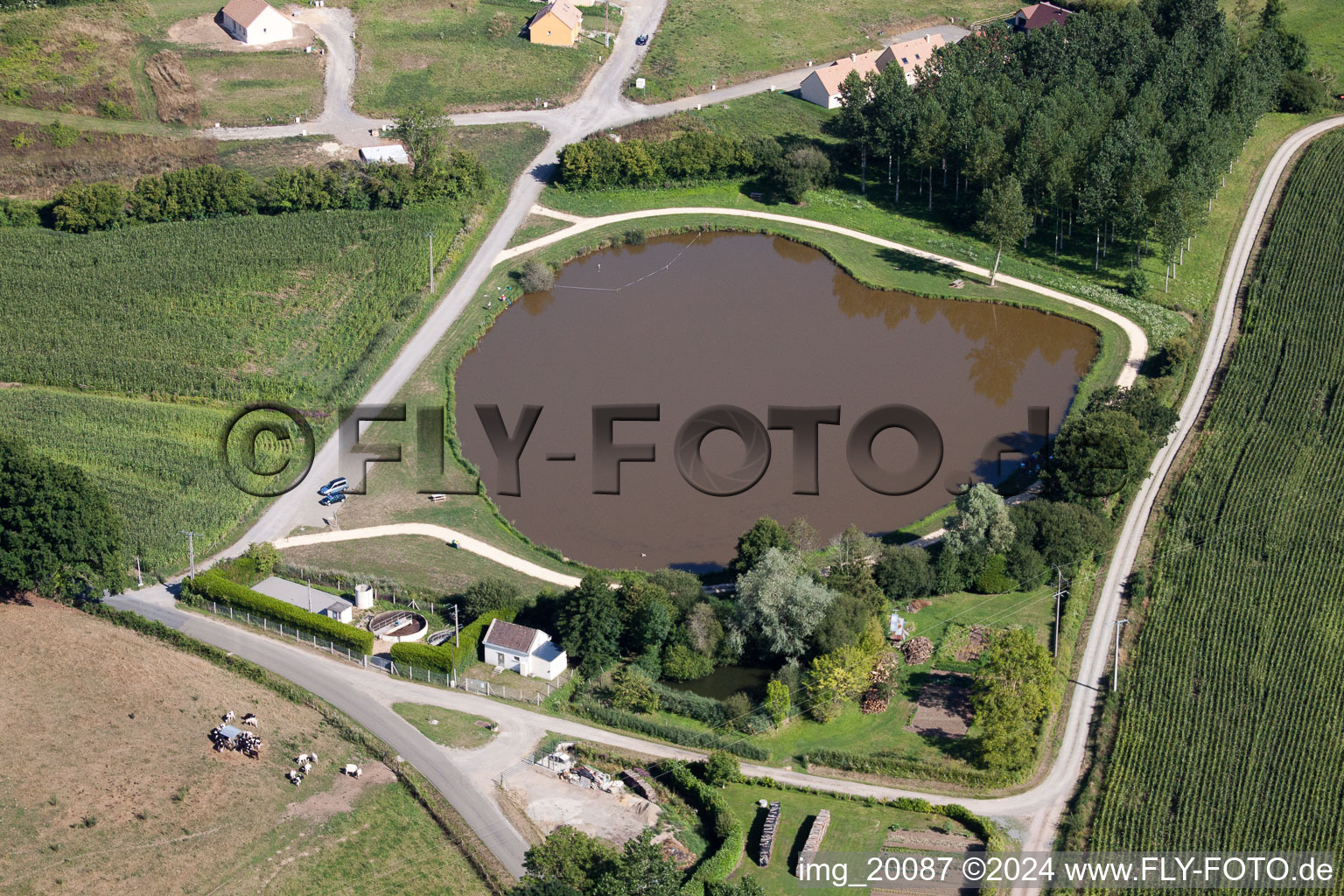 Lamnay in the state Sarthe, France out of the air