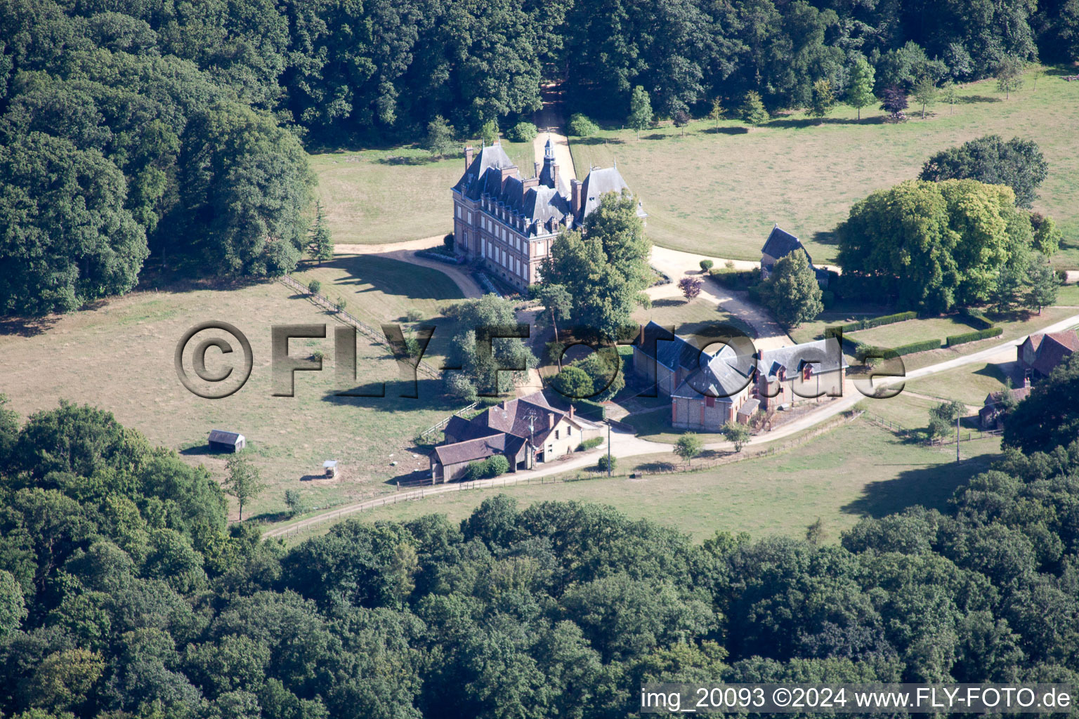 Lavaré in the state Sarthe, France from above