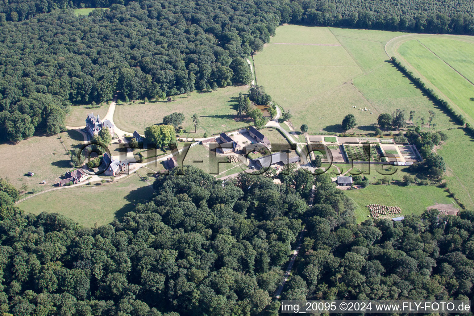 Lavaré in the state Sarthe, France seen from above