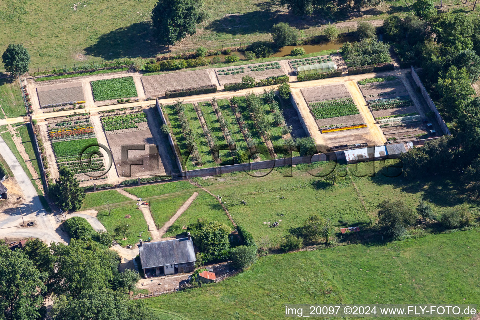 Lavaré in the state Sarthe, France from the plane