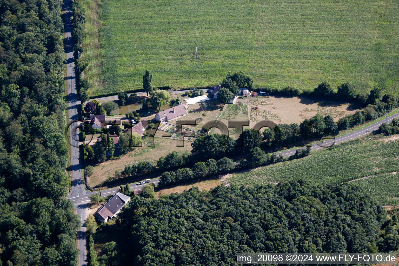 Bird's eye view of Vibraye in the state Sarthe, France