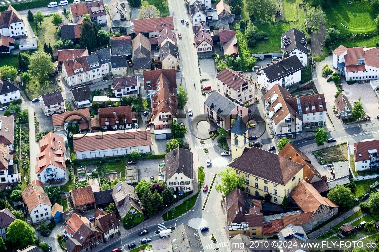 Roundabout in the district Langensteinbach in Karlsbad in the state Baden-Wuerttemberg, Germany