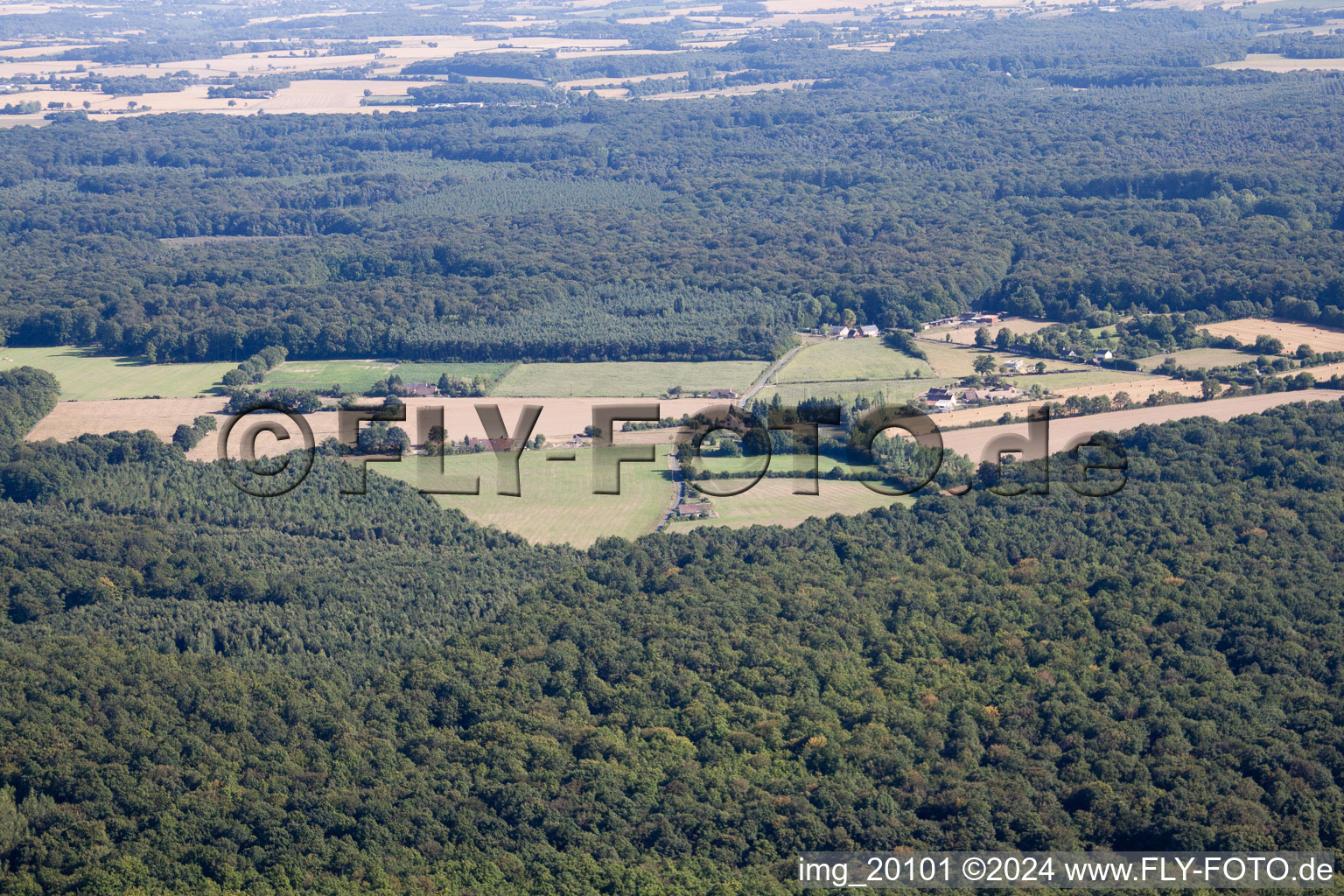 Bird's eye view of Lavaré in the state Sarthe, France