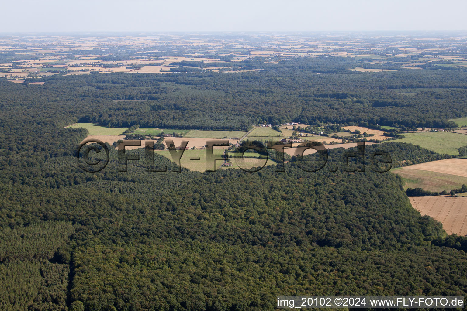 Lavaré in the state Sarthe, France viewn from the air