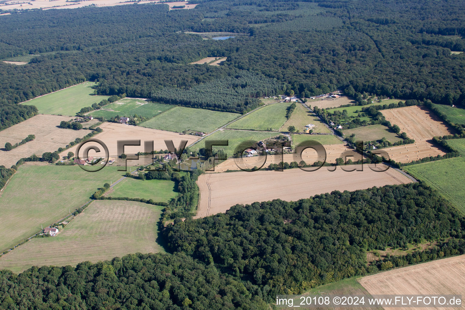 Drone image of Semur-en-Vallon in the state Sarthe, France