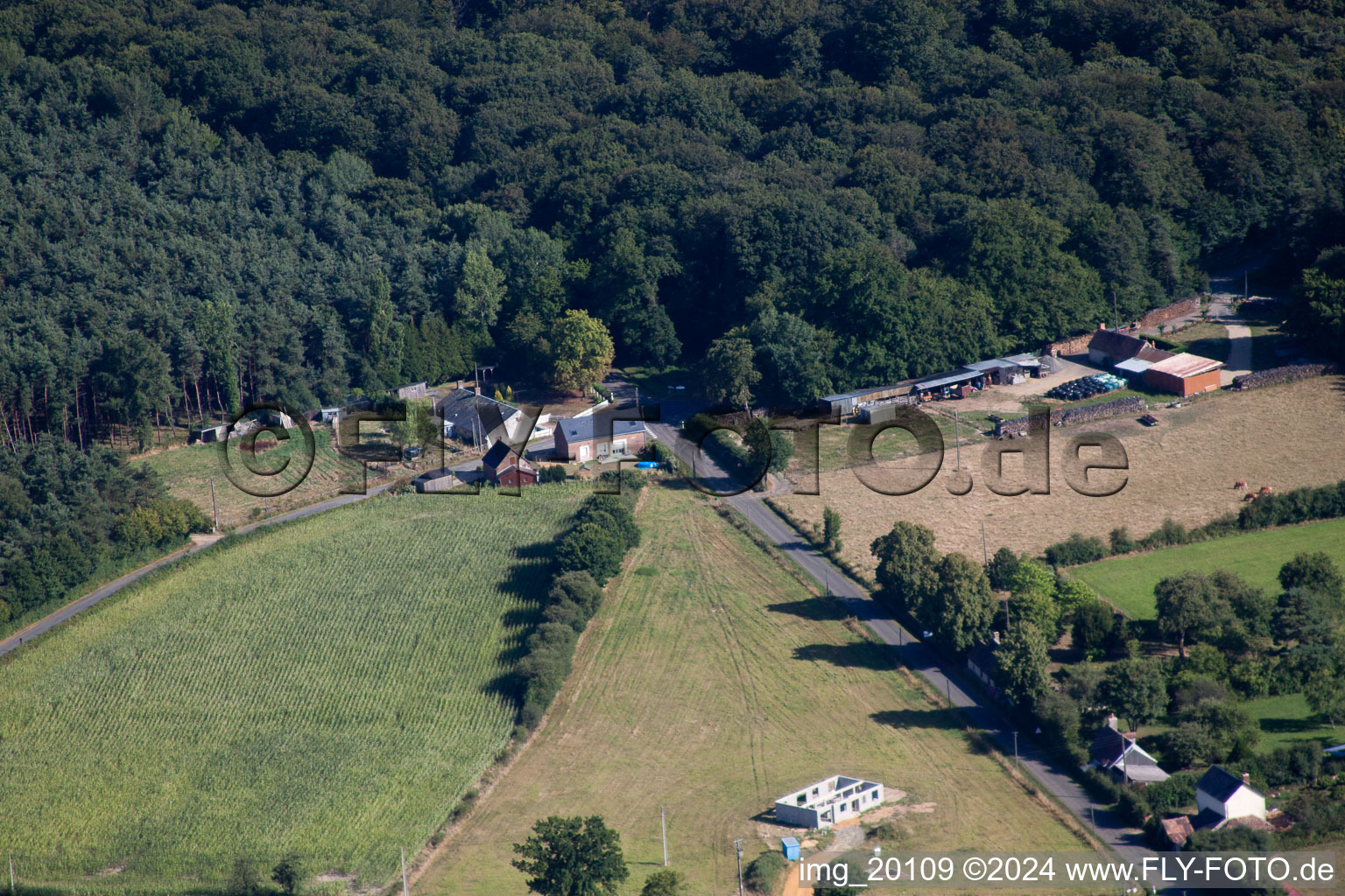 Semur-en-Vallon in the state Sarthe, France from the drone perspective