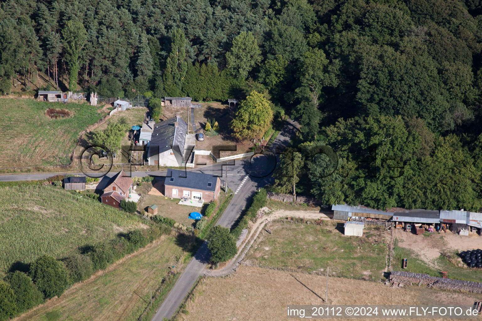 Semur-en-Vallon in the state Sarthe, France seen from a drone