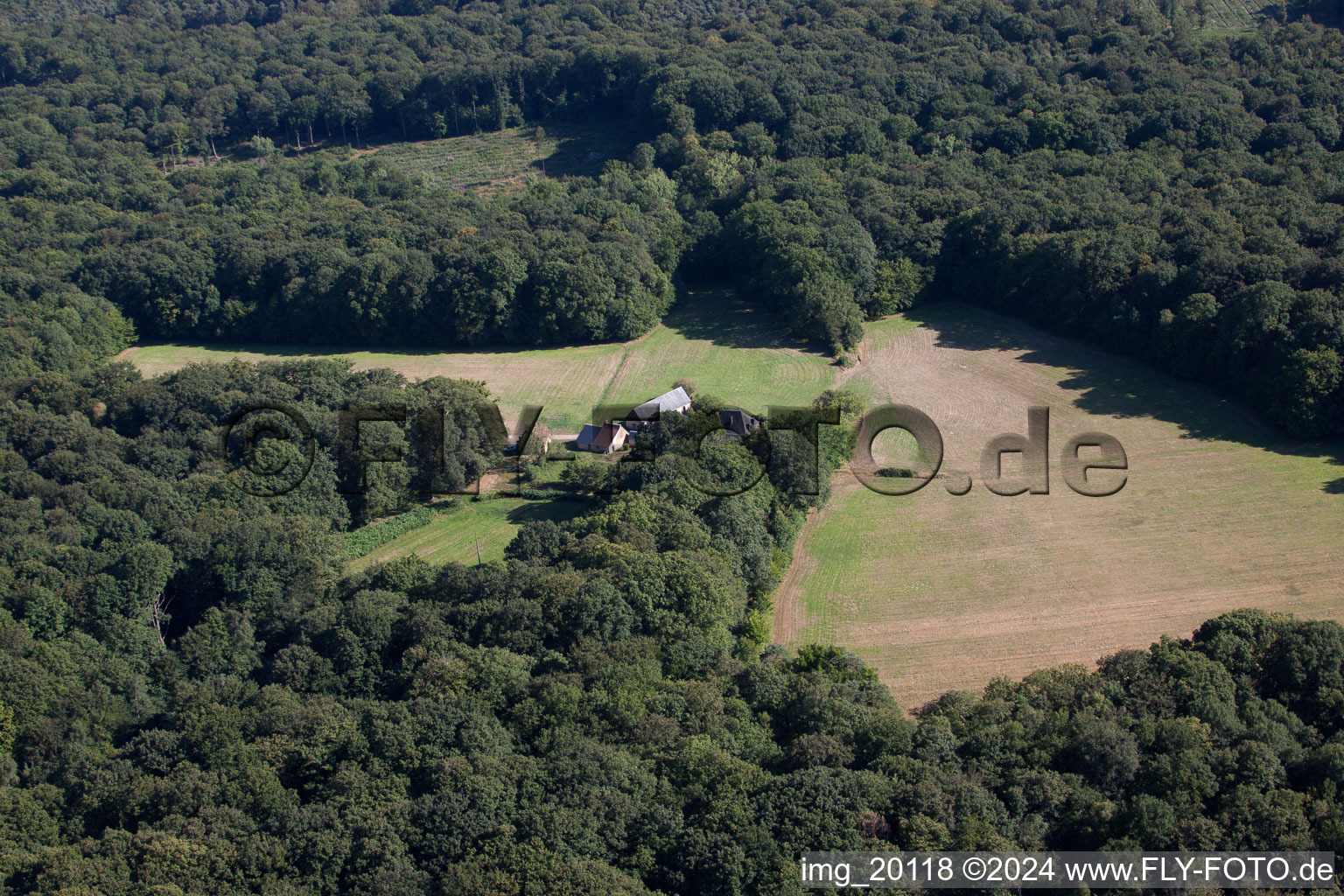 Semur-en-Vallon in the state Sarthe, France out of the air