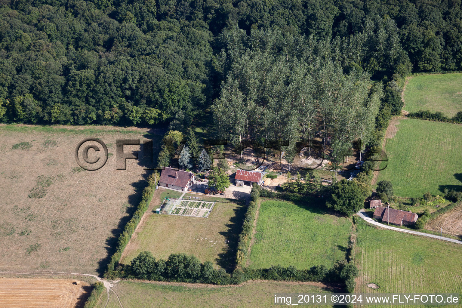 Bird's eye view of Semur-en-Vallon in the state Sarthe, France