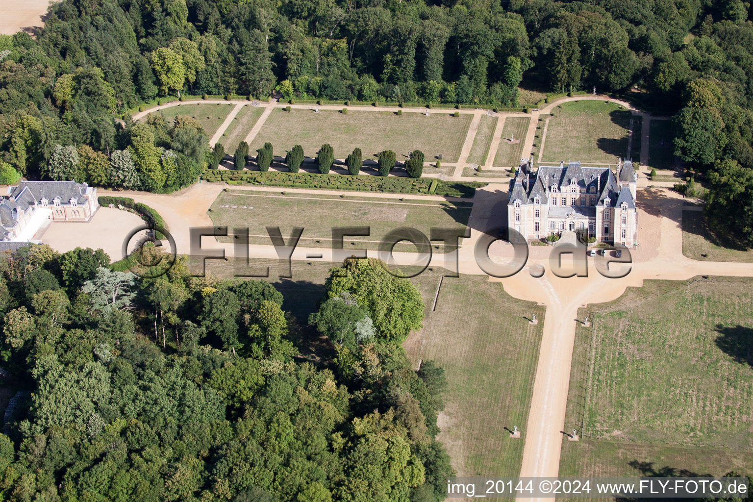 Coudrecieux in the state Sarthe, France from above