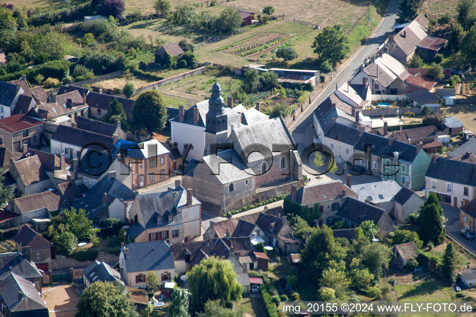 Coudrecieux in the state Sarthe, France from the plane