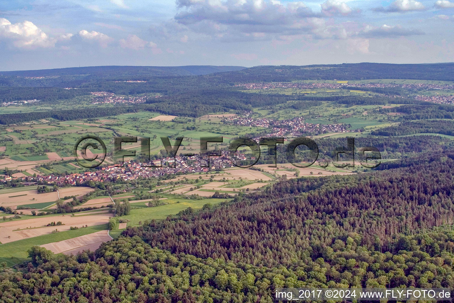 Aerial photograpy of District Weiler in Keltern in the state Baden-Wuerttemberg, Germany