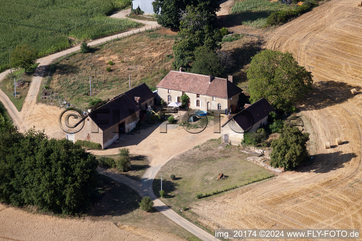 Coudrecieux in the state Sarthe, France viewn from the air