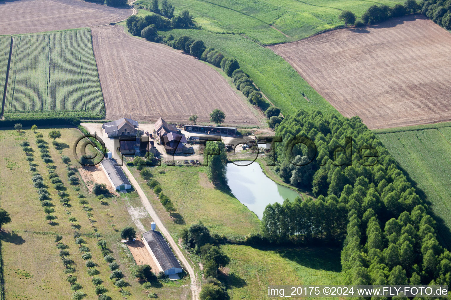 Drone recording of Coudrecieux in the state Sarthe, France