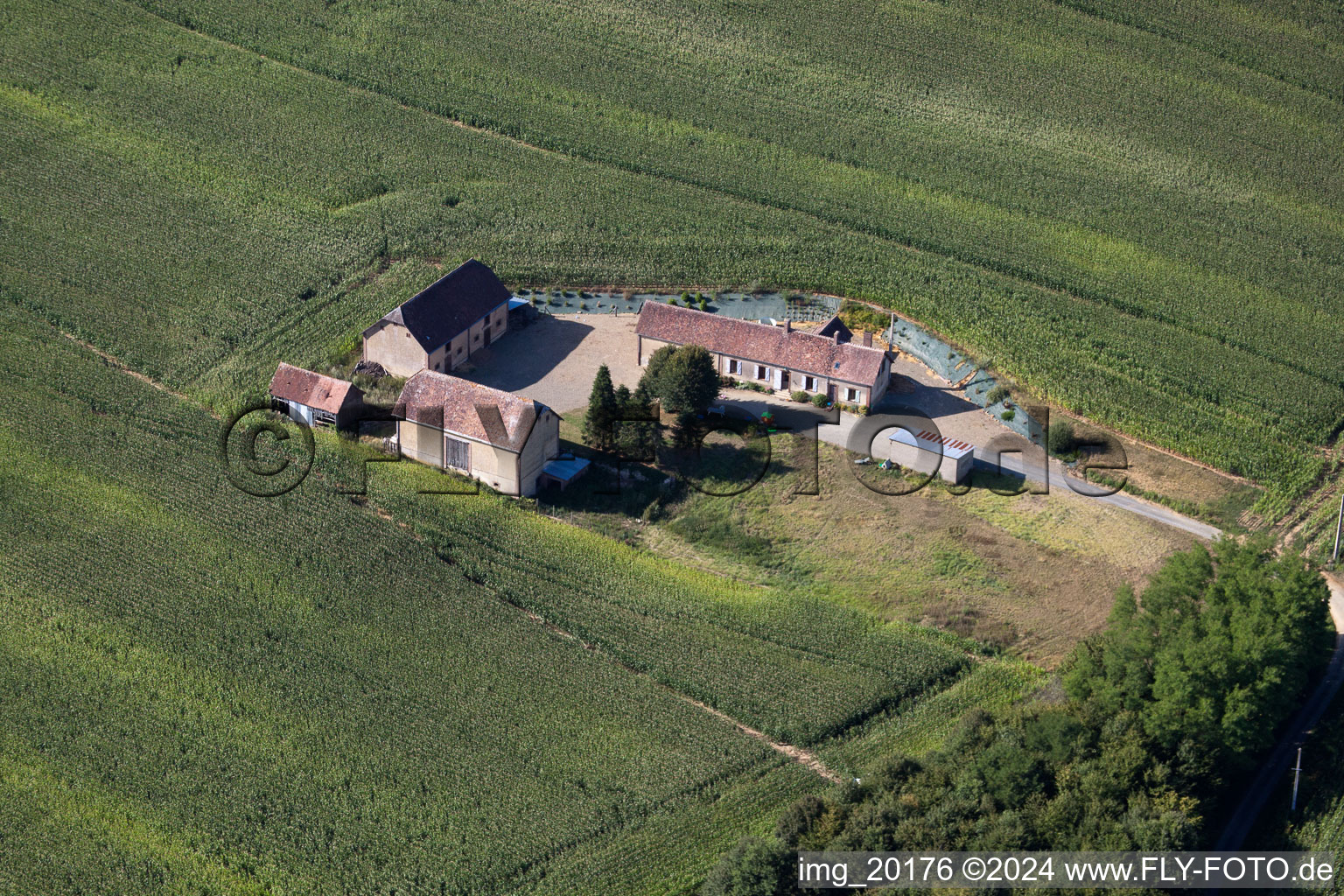 Drone image of Coudrecieux in the state Sarthe, France