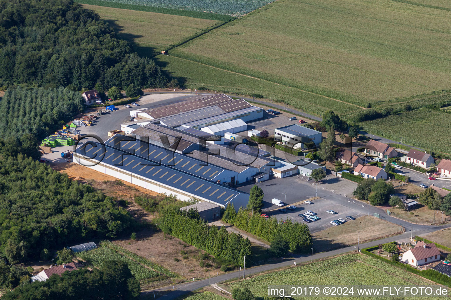 Bird's eye view of Metaseval in Semur-en-Vallon in the state Sarthe, France