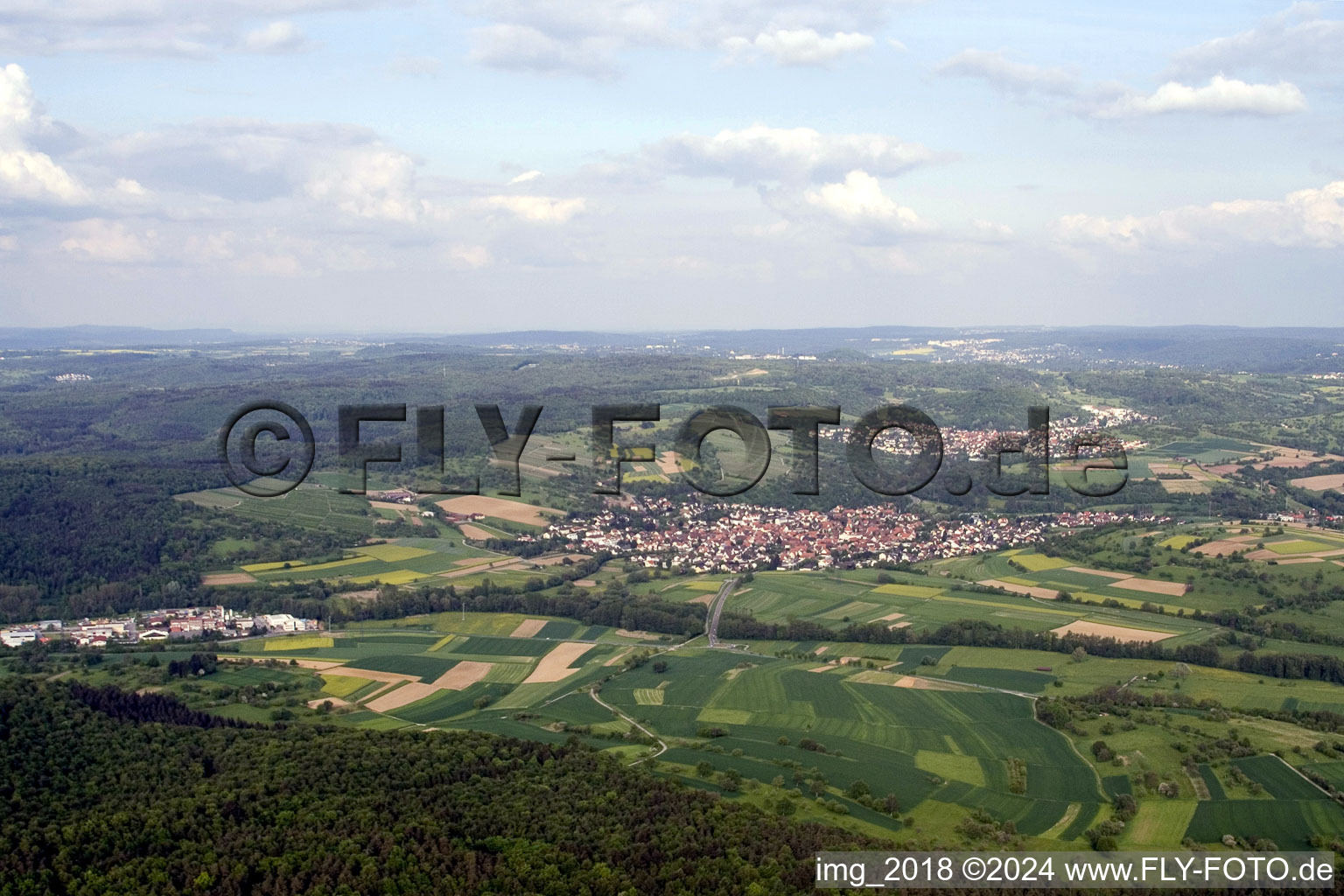 Aerial view of Keltern in the state Baden-Wuerttemberg, Germany