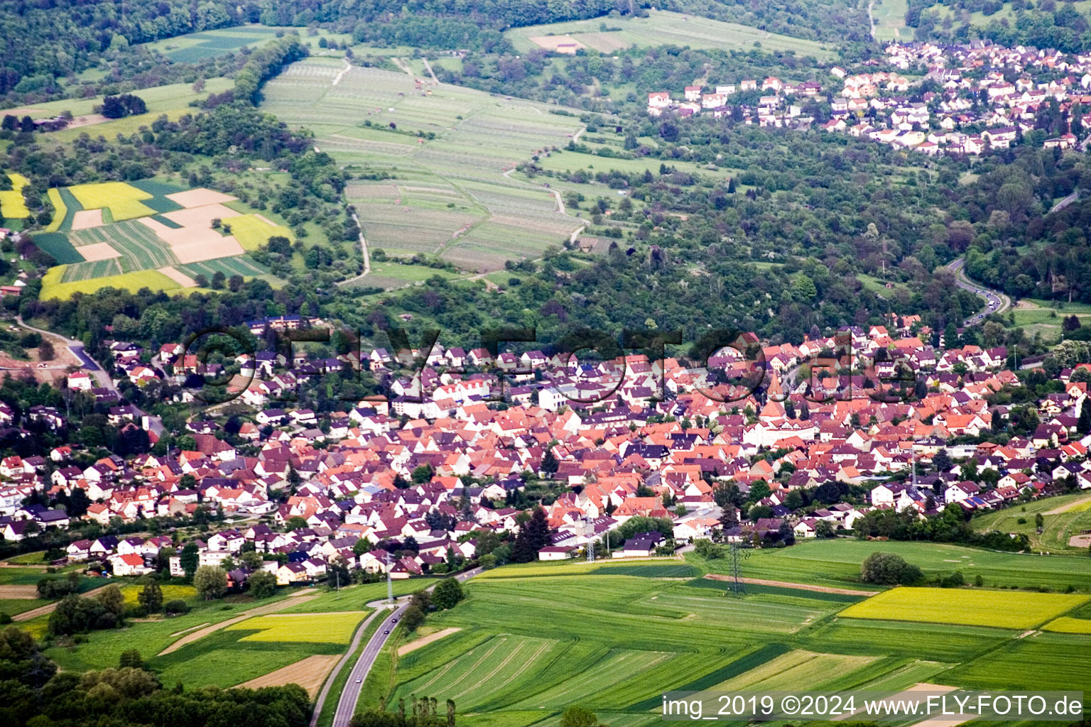 Aerial photograpy of Keltern in the state Baden-Wuerttemberg, Germany